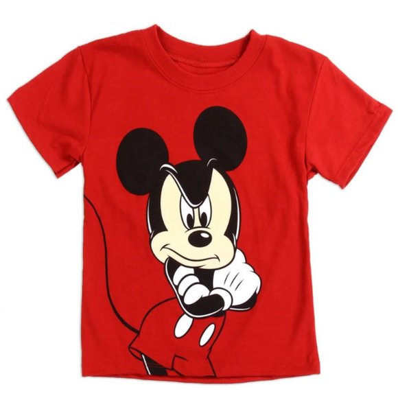 Disney Mickey Mouse Toddler Boys Short Sleeve T-Shirt | Red Graphic Tee - Picture 2 of 3